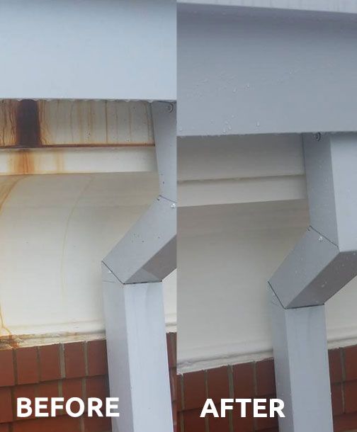 Before and After Gutter Cleaning in Hull GA