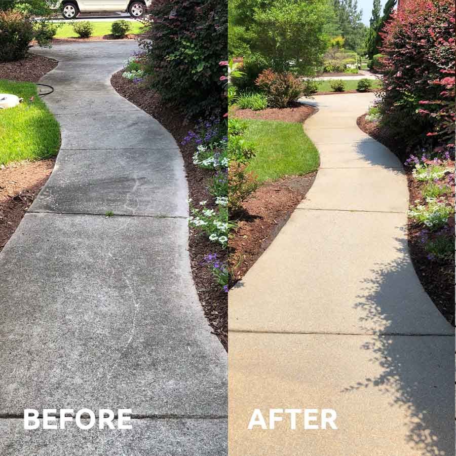 Concrete sidewalk cleaning service