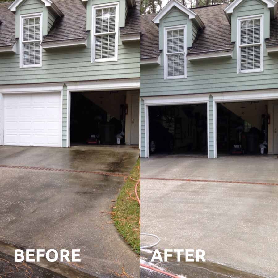 Jefferson soft wash Driveway Cleaning Results