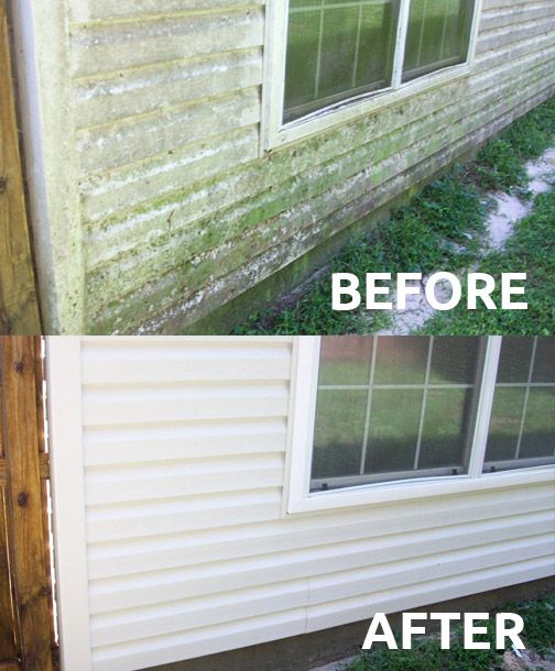 Before and After Home removal of mold Soft Wash in Winterville GA